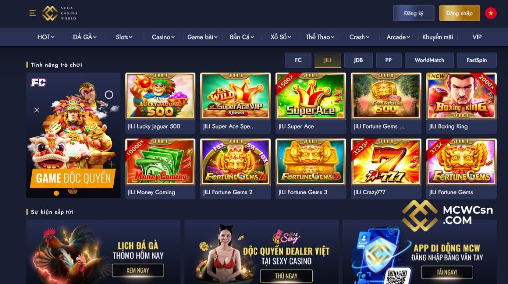 Sản Phẩm Giải Trí Nổi Bật Tại MCW Casino